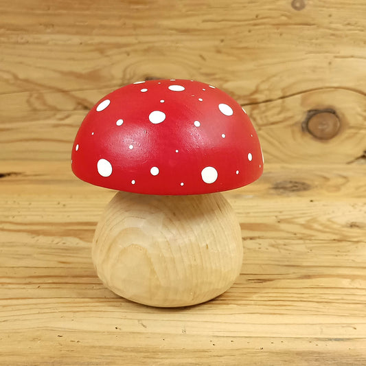 Fliegenpilz "handgeschnitzt" aus Zirbenholz  (sehr groß)