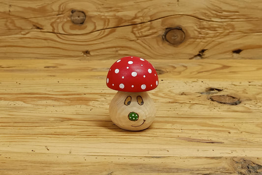 PilzWichtel „Fibsi Fliegenwutz" handgeschnitzt aus Zirbenholz